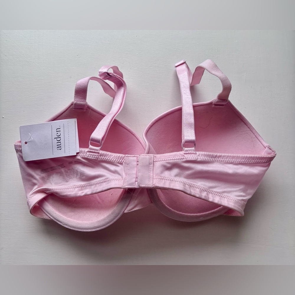 NWT Auden 32D Baby Pink Bra Push Up Demi Underwire Light Lift Smooth Satin - Picture 3 of 5